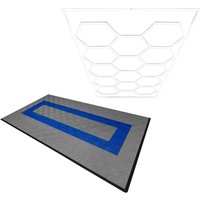 Belüftete ineinandergreifende Bodenfliesen 90 Grau und 30 Blau mit Kanten und sechseckiger Beleuchtung, 14 weiße Lichter, 3 Montageoptionen und Set Belüftete ineinandergreifende Bodenfliesen 90 Grau und 30 Blau mit Kanten und sechseckiger Beleuchtung, 14 weiße Lichter, 3 Montageoptionen und Set von MONSTER SHOP