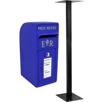 Briefkasten mit Bodenständer Postkasten Wandbriefkasten Standbriefkasten schottischer Stil blau Post Box mit Standfuß Gusseisen - Blau von MONSTER SHOP