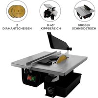 Elektrischer Fliesenschneider Nass 600W 230V 2x gratis 180mm Diamantscheiben 330x360mm Arbeitsplatte 35mm Schnitttiefe 2950 U/min 0-45° von MONSTER SHOP