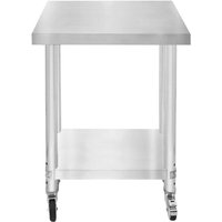 Gastro Edelstahl Arbeitstisch Vorbereitungstisch Küchentisch Mobil 60cm x 45cm von KUKOO