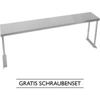 KuKoo Gastronomie Edelstahl Aufsatzbord Aufsatzboard Edelstahl Küchenregal Restaurant Gastro Ausstattung Regal 180cm - Silber von MONSTER SHOP