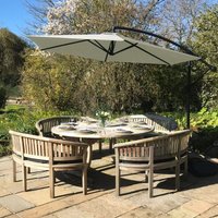 Monster-shop - 3m freitragender Sonnenschirm Freischwinger Gartenschirm mit Kippfunktion und Hülle im Set Creme von MONSTER-SHOP