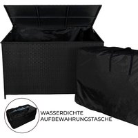 582L Rattan Kissenbox & Wasserdichte Tragetasche Outdoor Truhe für große Kissen Decke Werkzeug Spielzeug Möbel Mit Stahlramen, Gasbetriebener von MONSTER SHOP