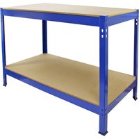 Monster Shop - Monster Racking Q-Rax Werkbank Werkstattbank Werktisch Werkstattregal Garagenregal Lagerregal in Blau 120cm x 60cm x 90cm Werkbänke von MONSTER SHOP