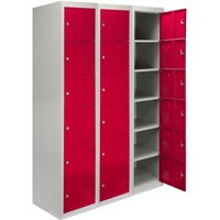 3 x Fächerschrank Umkleideschrank Schließfach Spind Schrank Metallschrank Rot von MONSTER RACKING