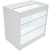 Monster Shop - Weiße LED-Ladentheke K900 – Abschließbare Aufbewahrungseinheit i Glasvitrine von MONSTER SHOP