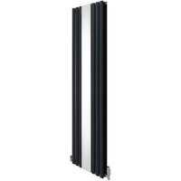 Röhrenheizkörper + Spiegel & Chrom Thermostatventile Anthrazitgrau 1800 x 500mm von MONSTER-SHOP