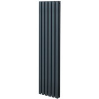 Röhrenheizkörper Oval Zentralheizung Modern Vertikal Anthrazitgrau 1600 x 360mm von MONSTER-SHOP