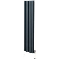 Röhrenheizkörper Oval & Chrom Thermostatventile Modern Anthrazitgrau 1800 x 360mm von MONSTER-SHOP