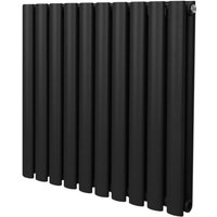 Monster-shop - Röhrenheizkörper Oval Zentralheizung Modern Horizontal Schwarz 600 x 600mm von MONSTER-SHOP
