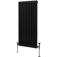 Traditioneller 2-Spalten-Heizkörper Zentralheizung Vertikal Schwarz 1500x562mm von MONSTER-SHOP