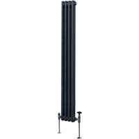 Traditioneller 2-Spalten-Heizkörper Zentralheizung Anthrazitgrau 1800 x 202mm von MONSTER-SHOP