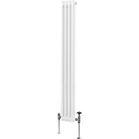 Traditioneller 2-Spalten-Heizkörper Zentralheizung Vertikal Weiß 1800 x 202mm von MONSTER-SHOP