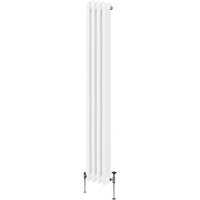 Monster-shop - Traditioneller 3-Spalten-Heizkörper 1800 x 202mm Vertikaler Wandheizkörper Glänzend Weiß Kohlenstoffstahl Wohn- Badezimmer Küche von MONSTER-SHOP