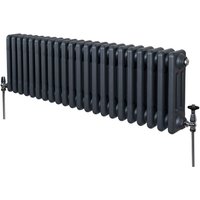 Monster-shop - Traditioneller 3-Spalten-Heizkörper 300 x 1012mm Horizontaler Wandheizkörper Matt Anthrazit Grau Kohlenstoffstahl Wohn- Badezimmer von MONSTER-SHOP