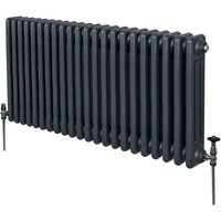 Monster-shop - Traditioneller 3-Spalten-Heizkörper Zentralheizung Anthrazitgrau 600 x 1012mm von MONSTER-SHOP