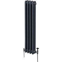 Traditioneller 3-Spalten-Heizkörper Zentralheizung Anthrazitgrau 1500 x 202mm von MONSTER-SHOP
