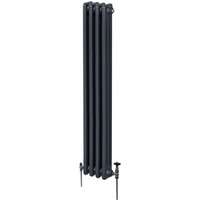 Traditioneller 3-Spalten-Heizkörper Zentralheizung Anthrazitgrau 1800 x 202mm von MONSTER-SHOP