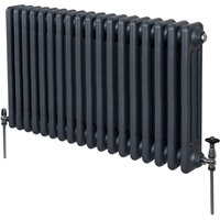 Monster-shop - Traditioneller 3-Spalten-Heizkörper Zentralheizung Anthrazitgrau 600 x 832mm von MONSTER-SHOP