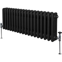 Traditioneller 3-Spalten-Heizkörper Zentralheizung Horizontal Schwarz 300x832mm von MONSTER-SHOP