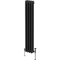 Traditioneller 3-Spalten-Heizkörper Zentralheizung Vertikal Schwarz 1800x202mm von MONSTER-SHOP