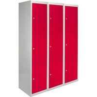 MonsterShop - 3 x 3 -türiger Fächerschrank Umkleideschrank Schließfachschrank Spind Garderobenschrank Stahlspind Stahlschrank Aufbewahrungsschrank von MONSTER SHOP