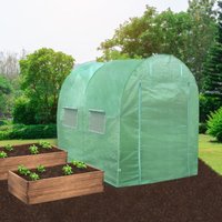 Monster Shop - Polytunnel mit Folie Gewächshaus Treibhaus Tomatenhaus Pflanzenhaus Folientunnel 25mm 3m x 2m - Grün von MONSTER SHOP