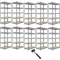 Q-Rax Lagerregal Garagenregal Werkstattregal Stahlregal Kellerregal 120cm b Grau Q-Rax Lagerregal Garagenregal Werkstattregal Stahlregal Kellerregal 120cm b Grau von MONSTER RACKING