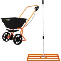 Rasennivellierer und Rotationssteuer 100 cm Planierrechen Orange von MONSTER SHOP