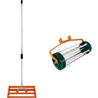 Rasenrakel 50cm und rollender Rasenlüfter Orange 1.9m von MONSTER SHOP