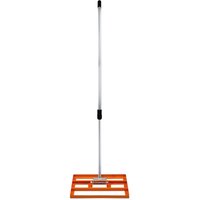 Monster Shop - Rasenrakel 50cm x 32cm Levelingrake Rasen Rake Rakel zum Sanden Stahl Orange Flächenebener Verzinkter Stahl 1,2–1,9m Verlängerbarer von MONSTER SHOP