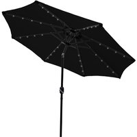 2.7m Sonnenschirm mit led Beleuchtung & Kippfunktion Gartenschirm in Schwarz von MONSTER-SHOP