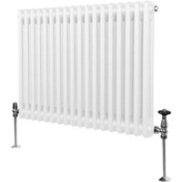 Traditioneller 2-Spalten-Heizkörper Zentralheizung Horizontal Weiß 600 x 832mm von MONSTER-SHOP