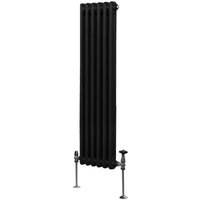 Traditioneller 2-Spalten-Heizkörper Zentralheizung Vertikal Schwarz 1500x292mm von MONSTER-SHOP