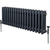Monster-shop - Traditioneller 3-Spalten-Heizkörper Zentralheizung Anthrazitgrau 300 x 832mm von MONSTER-SHOP