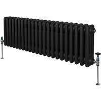 Traditioneller 3-Spalten-Heizkörper Zentralheizung Horizontal Schwarz 300x1012mm von MONSTER-SHOP