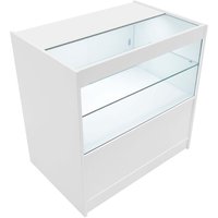 Weiße LED-Ladentheke C900 – Abschließbare Aufbewahrungseinheit I Glasvitrine von MONSTER SHOP