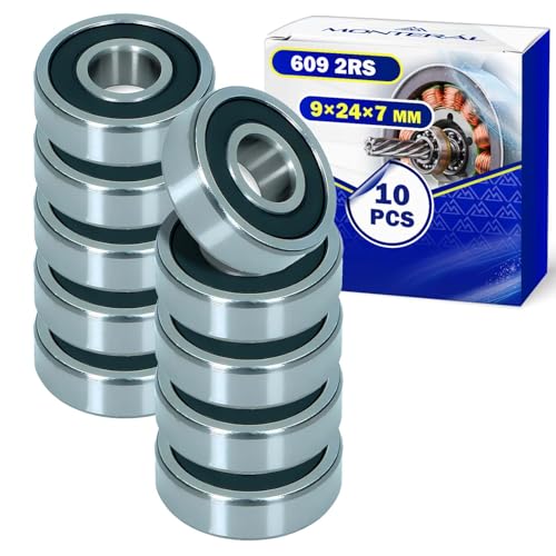 10 Stück Kugellager 609 2RS für den Motor mit Größe 9x24x7 mm - MONTERAL 10 Stück Kugellager 609 2RS für den Motor mit Größe 9x24x7 mm - MONTERAL von MONTERAL