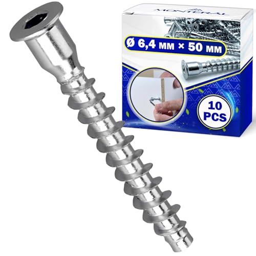 10 Stück Montageschraube Ø 6,4 mm x 50 mm für Möbelverbindungen - Möbelverbindungsschrauben - MONTERAL 10 Stück Montageschraube Ø 6,4 mm x 50 mm für Möbelverbindungen - Möbelverbindungsschrauben - MONTERAL von MONTERAL
