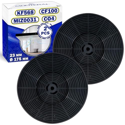 2 Stück Aktivkohlefilter Dunstabzugshaube Ø 175 mm 23 mm mit dem Originalcode MIZ0031 für Respekta KF568 für Bomann CF100 für Exquisit CO4 für PKM - MONTERAL von MONTERAL