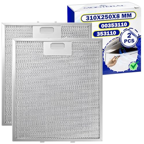 2 Stück Aluminium Anti Fett Filter für Dunstabzugshaube 310x250x8 mm mit dem Originalcode 00353110 353110 für Bosch für Siemens für Neff für Constructa – MONTERAL von MONTERAL