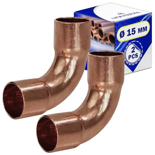 2 Stück Bogen für Kupferrohre Ø 15 mm mit 90 Grad Winkel Hergestellt aus Kupfer - MONTERAL 2 Stück Bogen für Kupferrohre Ø 15 mm mit 90 Grad Winkel Hergestellt aus Kupfer - MONTERAL von MONTERAL