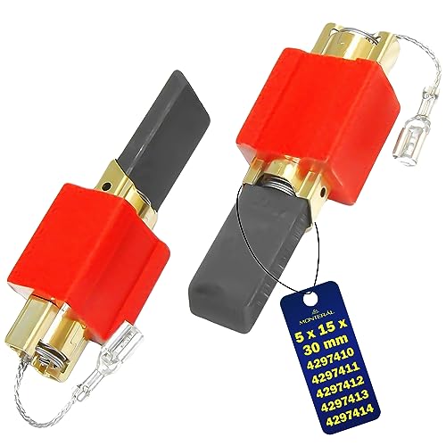 2 Stück Kohlebürsten für Elektromotor Waschmaschine - 5 x 15 x 30 mm - 4297410 4297411 4297412 4297413 4297414 für Miele - Garantie 10 Jahre – MONTERAL von MONTERAL