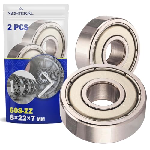 2 Stück Kugellager 608ZZ für den Motor mit der Größe von 8x22x7 mm - MONTERAL 2 Stück Kugellager 608ZZ für den Motor mit der Größe von 8x22x7 mm - MONTERAL von MONTERAL