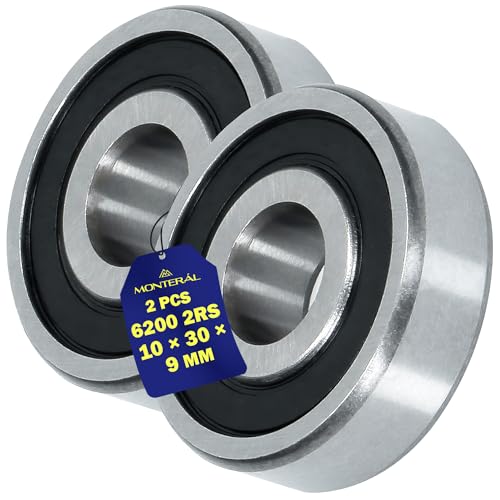 2 Stück Kugellager 6200 2RS für den Motor mit Größe 10 x 30 x 9 mm - MONTERAL von MONTERAL