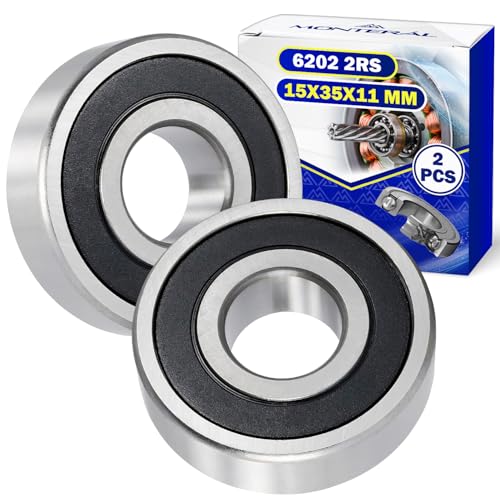2 Stück Kugellager 6202 2RS für Waschmaschine mit Größe 15x35x11 mm - MONTERAL 2 Stück Kugellager 6202 2RS für Waschmaschine mit Größe 15x35x11 mm - MONTERAL von MONTERAL