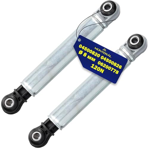 2 Stück Stoßdämpfer Waschmaschine 04500820 04500826 06200778 passend für Bosch für Siemens für Whirlpool für Miele Vibrationsdämpfer Waschmaschine Ø 8 mm 120N Garantie 10 Jahre - Monteral von MONTERAL