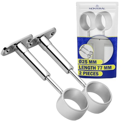 2 Stück Träger für Schrankrohre Ø 25 mm Länge 77 mm - Garderobenständer mit abgerundeten Mittelpfosten verchromt - 10 Jahre Garantie MONTERAL 2 Stück Träger für Schrankrohre Ø 25 mm Länge 77 mm - Garderobenständer mit abgerundeten Mittelpfosten verchromt - 10 Jahre Garantie MONTERAL von MONTERAL
