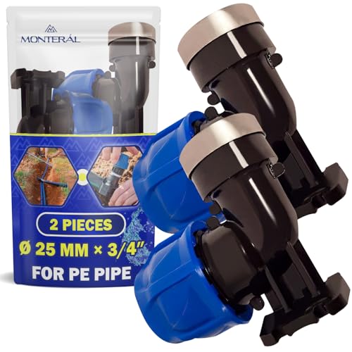 2 Stück Verschraubung Ø 25 mm x 3/4″ Winkel 90° mit Wandhalterung und Innengewinde Verstärkt mit Verzinktem Stahlring aus Polypropylen PP Fitting für die Verbindung von Polyethylen PE Rohr - MONTERAL 2 Stück Verschraubung Ø 25 mm x 3/4″ Winkel 90° mit Wandhalterung und Innengewinde Verstärkt mit Verzinktem Stahlring aus Polypropylen PP Fitting für die Verbindung von Polyethylen PE Rohr - MONTERAL von MONTERAL