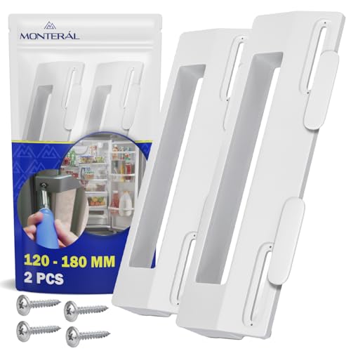 2 Stücke Universal Kühlschrank Türgriff und Gefrierschrank Befestigungslöcher 120-180 mm Länge 200 mm - Set Enthält 4 Kappen und 4 Schrauben - Garantie 10 Jahre - MONTERAL 2 Stücke Universal Kühlschrank Türgriff und Gefrierschrank Befestigungslöcher 120-180 mm Länge 200 mm - Set Enthält 4 Kappen und 4 Schrauben - Garantie 10 Jahre - MONTERAL von MONTERAL